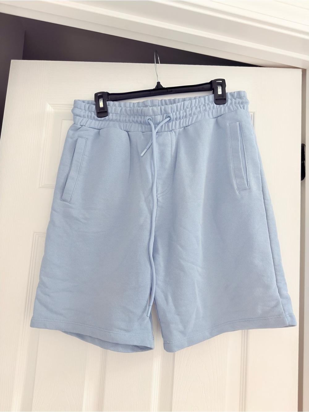 Zara Men's Pale Blue Athletic Drawstring Shorts